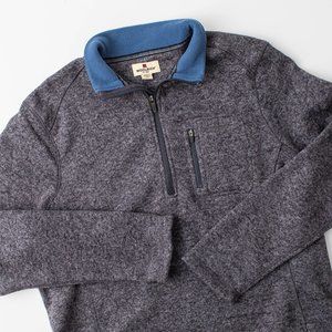 Woolrich 1/4‎ Zip Men's Large Grey Pullover Sweater Jacket